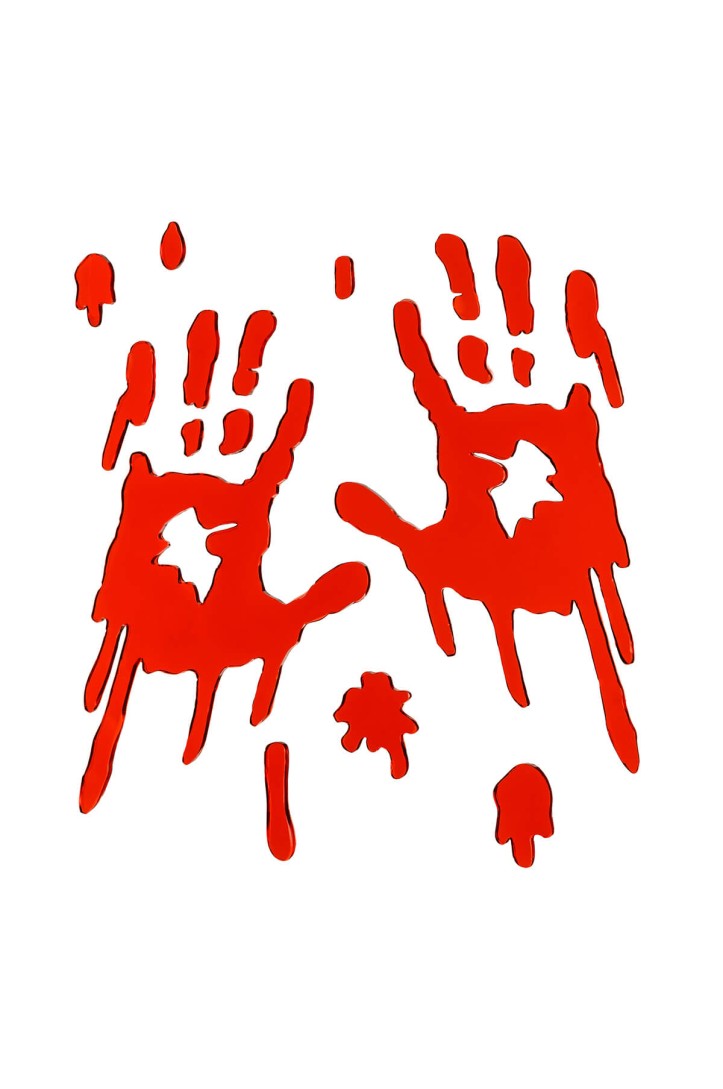 Bloody hands gel window stickers