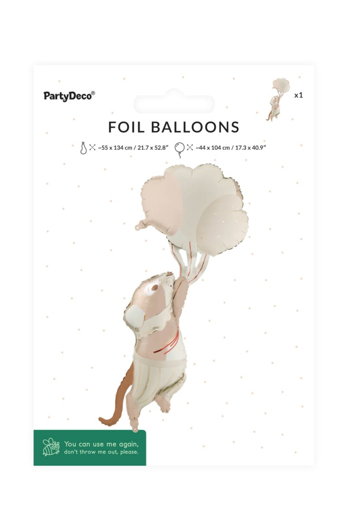 Mouse with balloons foil balloon, 44 x 104 cm