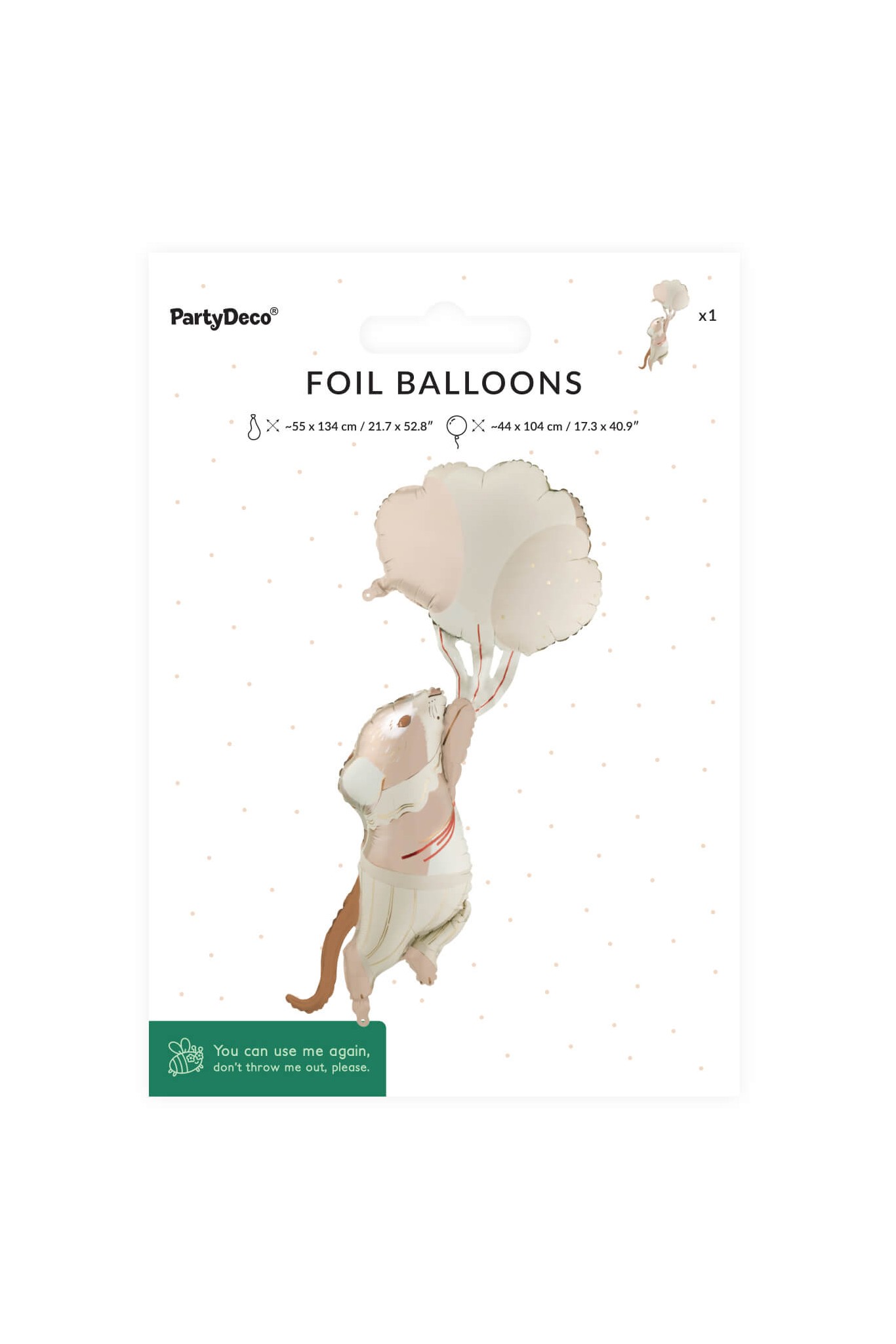 Mouse with balloons foil balloon, 44 x 104 cm