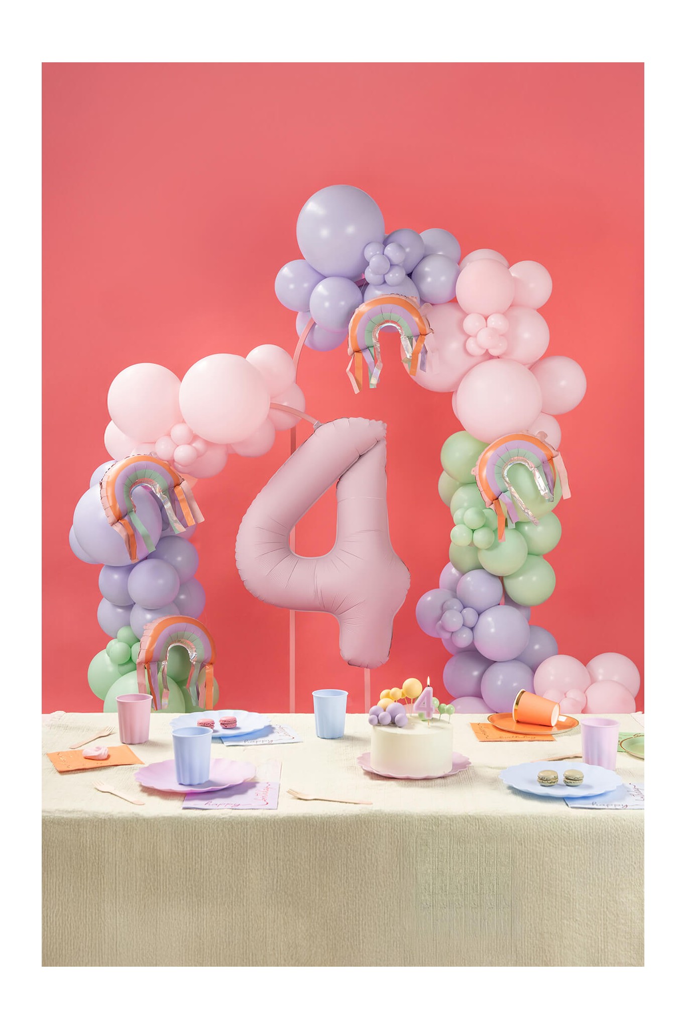 Balony foliowe Tęcza z frędzlami, 38x41 cm