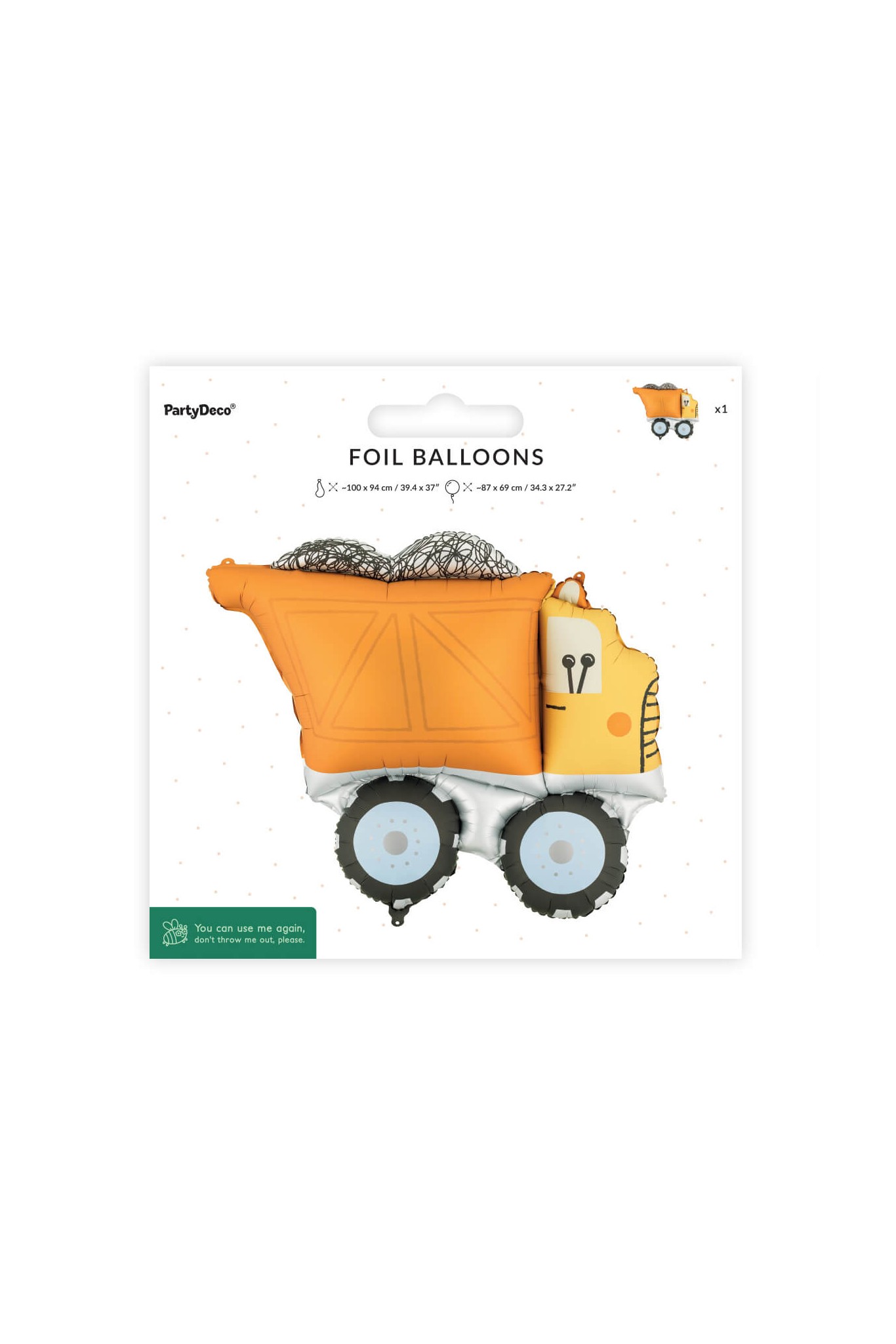 Truck foil balloon, 87 x 69 cm