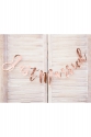 Baner Just Married, różowe złoto, 20x77cm