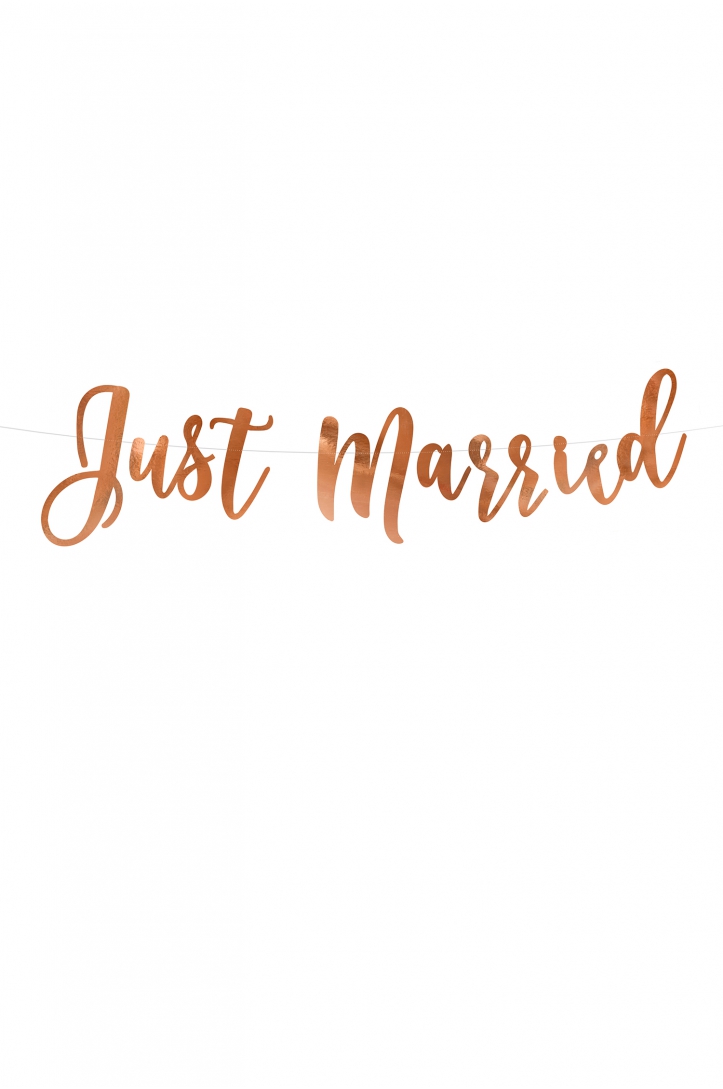 Baner just married różowe złoto 20x77cm