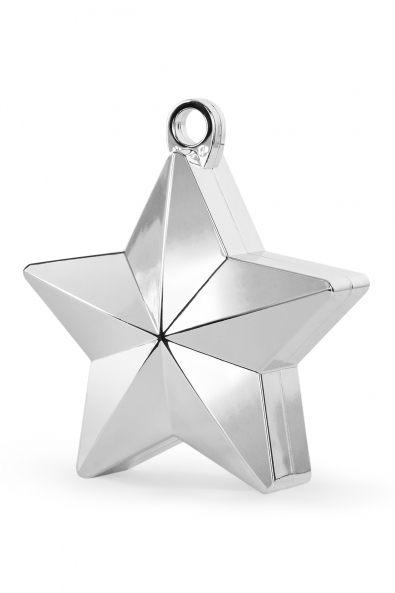 Silver star balloon weight