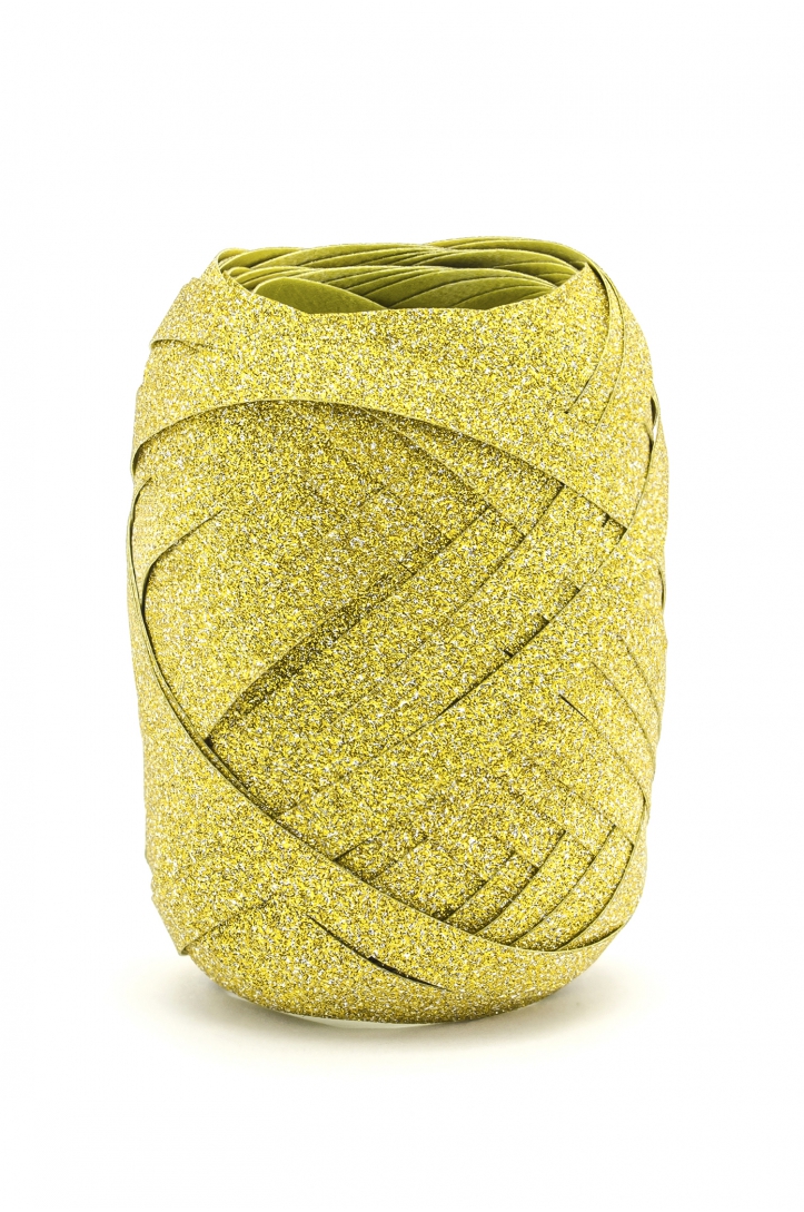 Gold glitter plastic ribbon 5mm10m