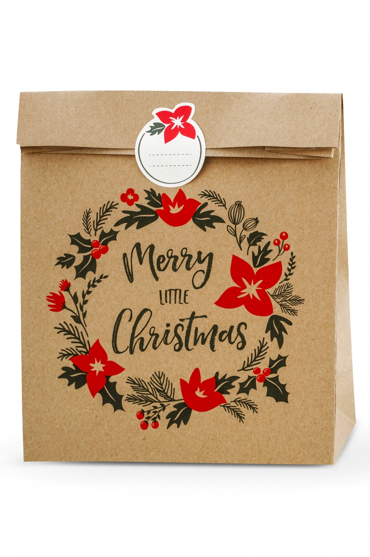 Geschenktueten merry little christmas 25x11x27cm