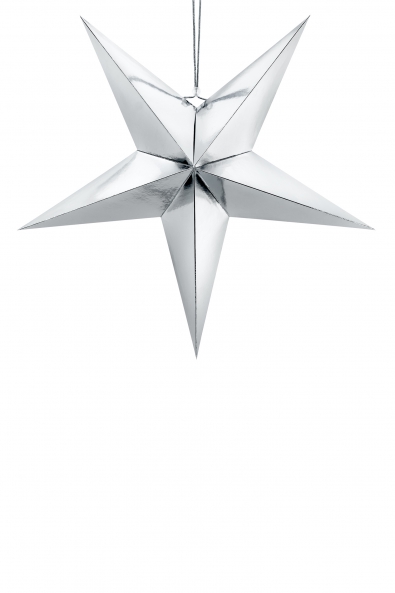 Papierstern 45 cm silbern