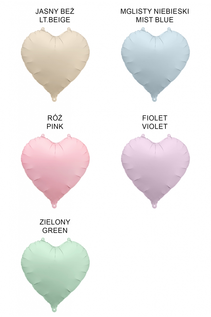 Balon foliowy serce 45cm matowy