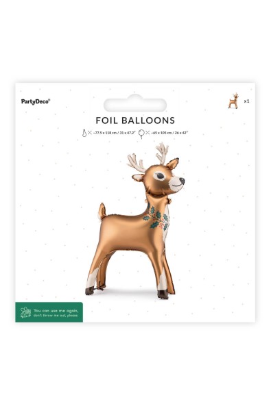 Stojący balon foliowy renifer 124 x 80 cm