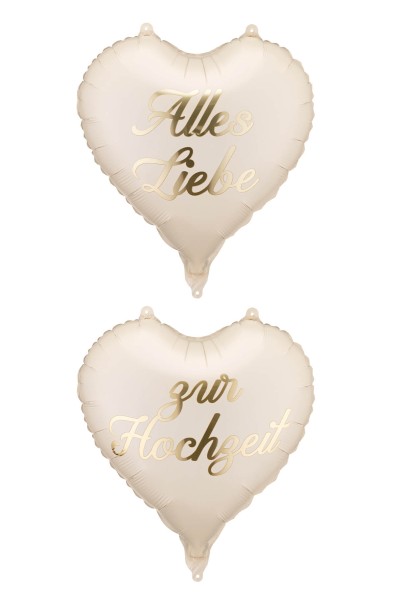 Heart-Shaped Foil Balloons “Alles Liebe zur Hochzeit”
