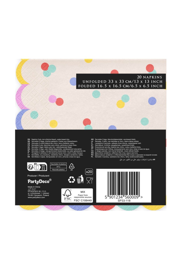 Napkins with confetti print