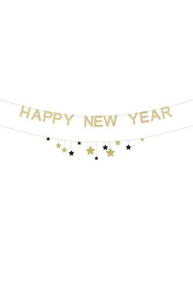 Paper banner with stars Happy New Year