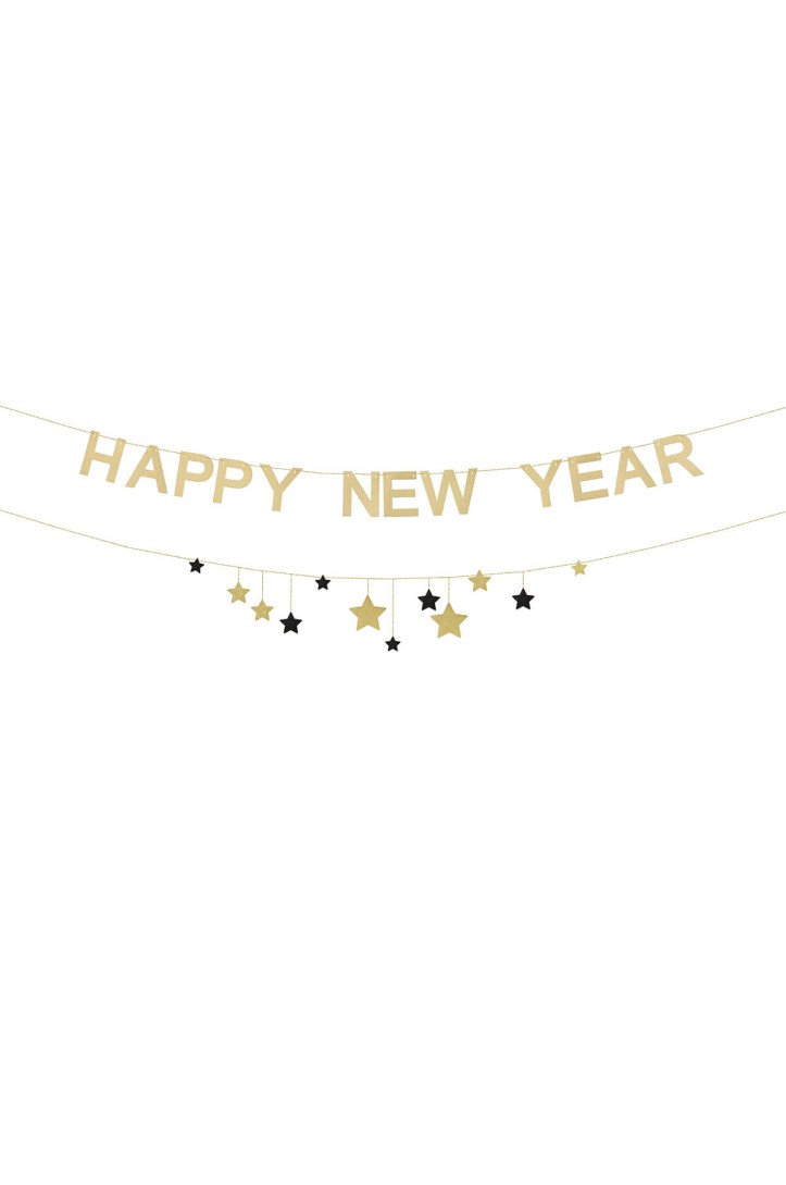 Baner Happy New Year z gwiazdkami