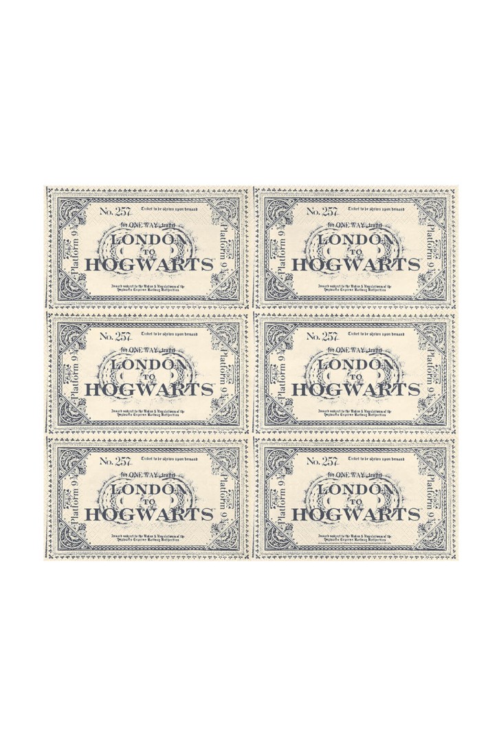 Papierservietten Fahrkarte London to Hogwarts