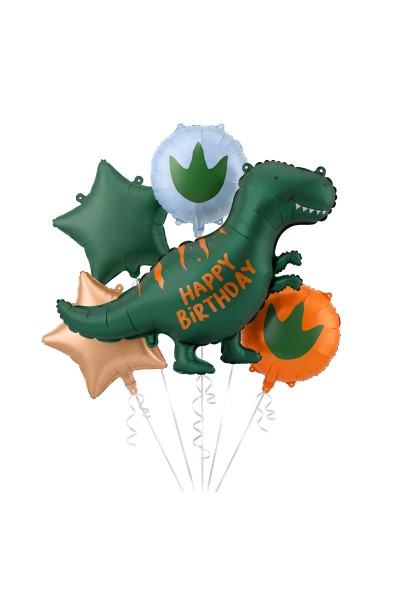 Folienballon-Set Dinosaurier Happy Birthday
