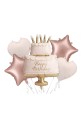 Pastel Birthday Cake Happy Birthday Foil Balloon Set