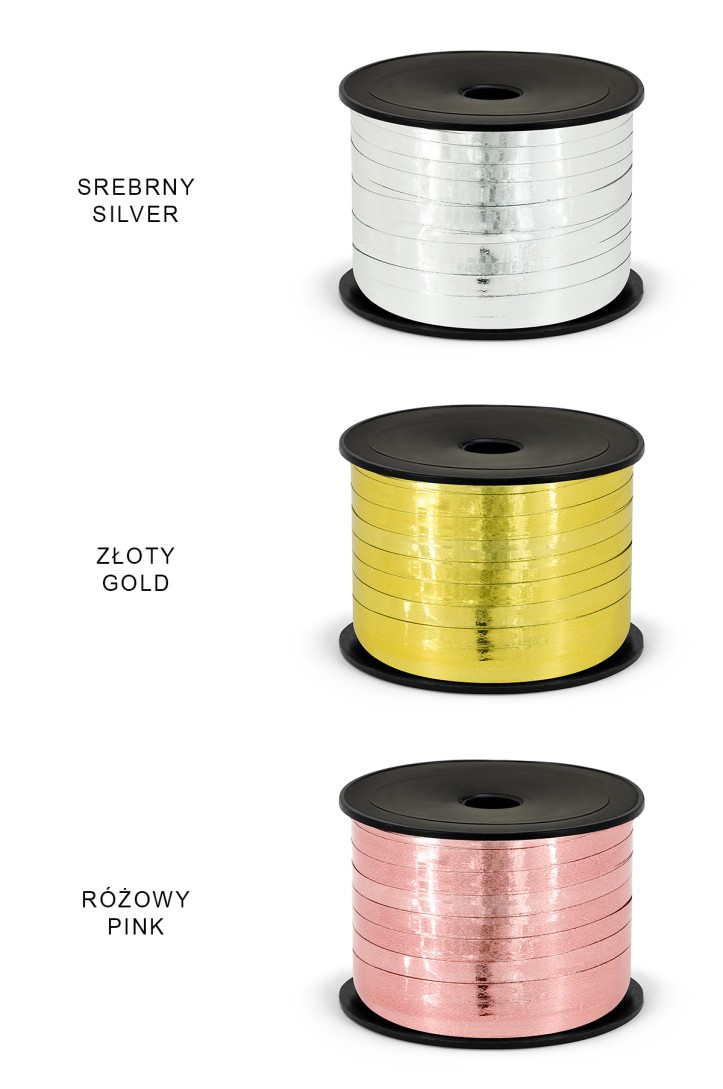 Metallic Plastic Ribbon 5 mm / 25 m