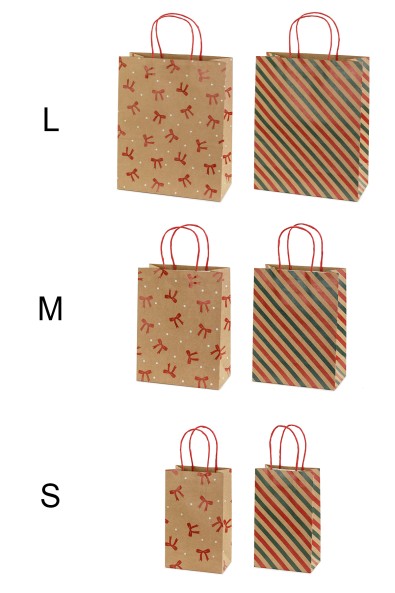 Geschenktüten Streifen und Schleifen