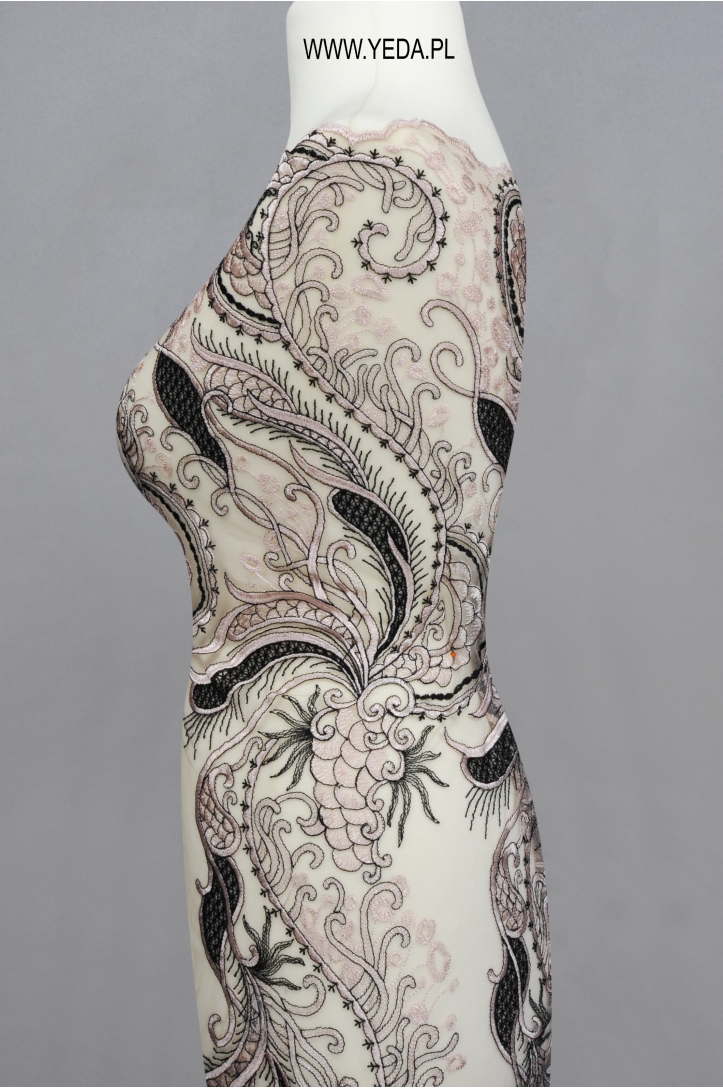 EVENING LACE 7395 DPINK BLACK